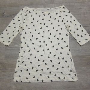Urban Outfitters BDG Boat Neck 3/4 Sleeve Camera Print Shirt